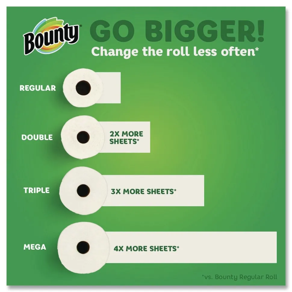 Bounty Select-a-Size 5.9 in. x 11 in. 2-Ply Kitchen Roll Paper Towels - White (24/Carton)