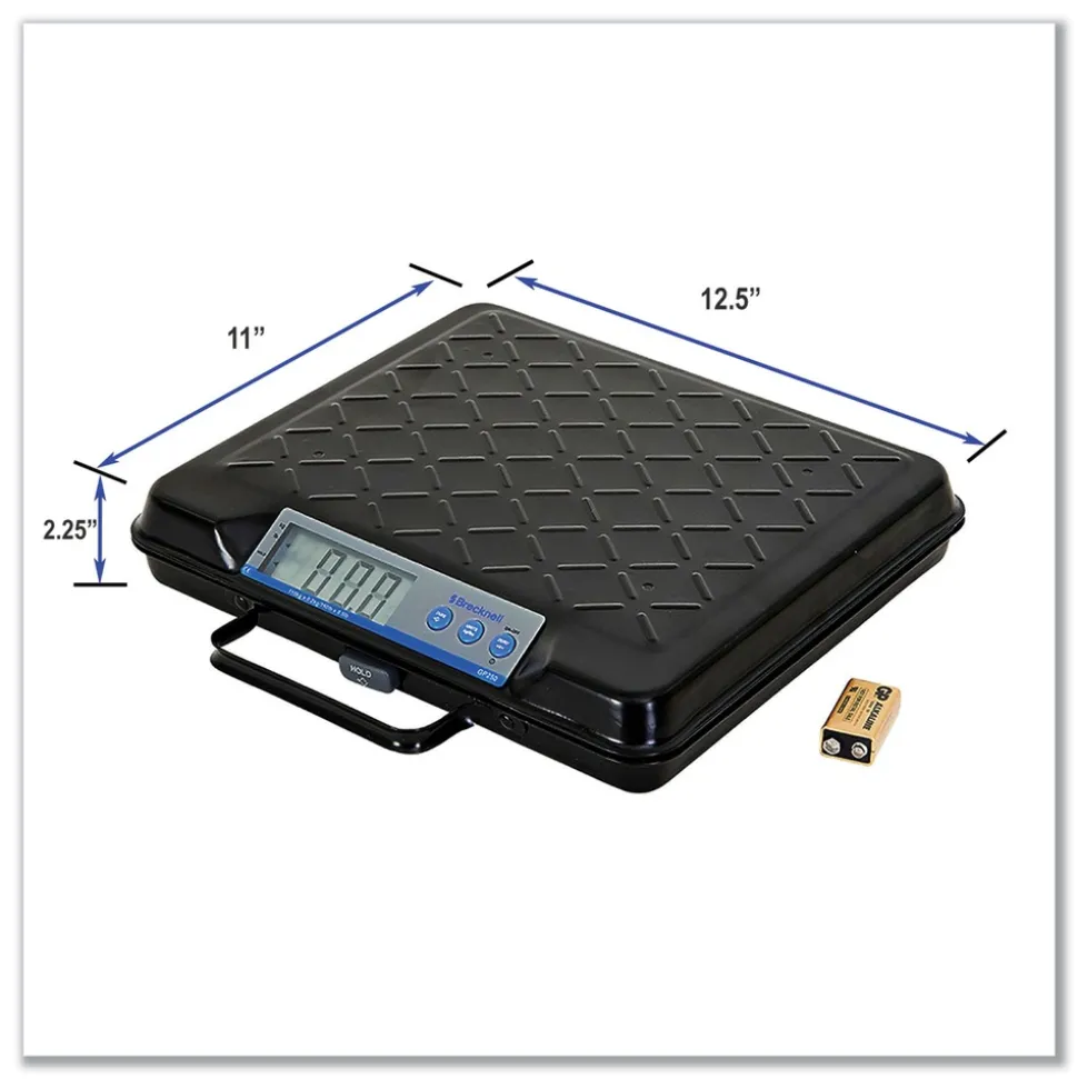 Brecknell 250 lbs. Capacity 12.5 in. x 10.95 in. x 2.2 in. Platform Portable Electronic Utility Bench Scale