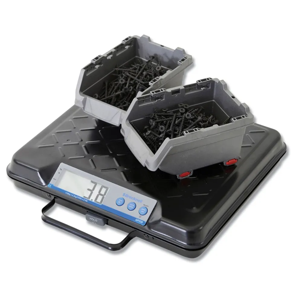 Brecknell 250 lbs. Capacity 12.5 in. x 10.95 in. x 2.2 in. Platform Portable Electronic Utility Bench Scale