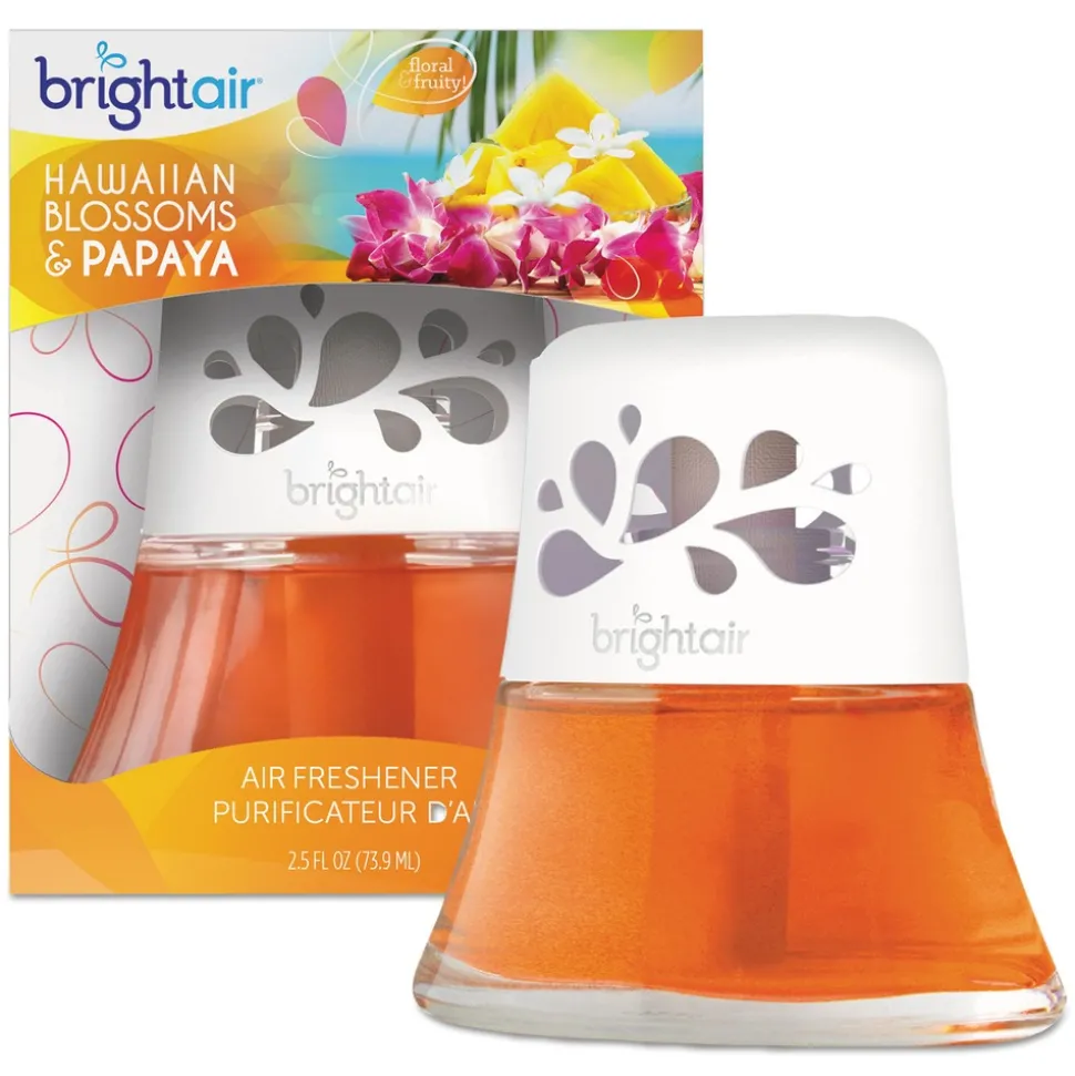 BRIGHT Air BRI 900021 2.5 oz. Scented Oil Air Freshener - Hawaiian Blossoms and Papaya, Orange (6/Carton)