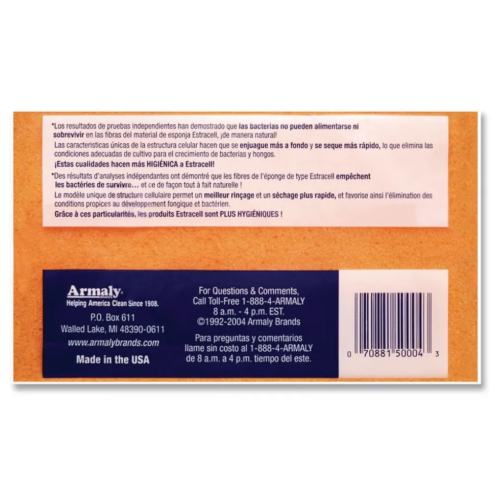 Brillo 3.5 in. x 6.12 in. Commercial Heavy-Duty Scrub Sponge - Orange/Green (12/Carton)