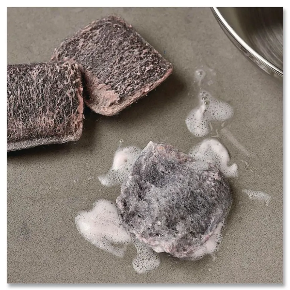 Brillo 53335 3 in. x 3 in. Steel Wool Soap Pads - Gray/Pink (12/Carton)