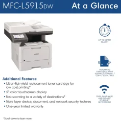 Brother Business Monochrome AIO Copy/Fax/Print/Scan Laser Printer