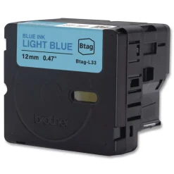 Brother P-Touch 0.47 in. x 13.1 ft. Genuine P-Touch BTAG Label Tapes - Blue on Light Blue