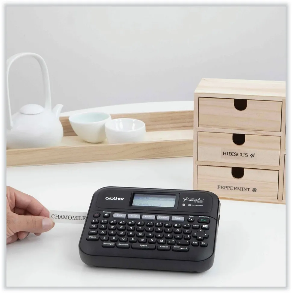Brother P-Touch P-Touch 7.4 in. x 7 in. x 2.8 in. 30 mm/s Print Speed Business Expert Connected Label Maker with 2 Roll Sample Tape