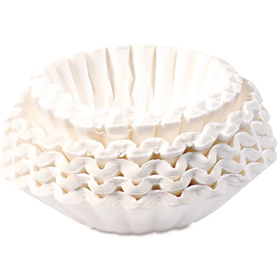 BUNN 20118.0010 Flat Bottom Coffee/Tea Brewer Filters - White (50/Pack, 60 Packs/Carton)