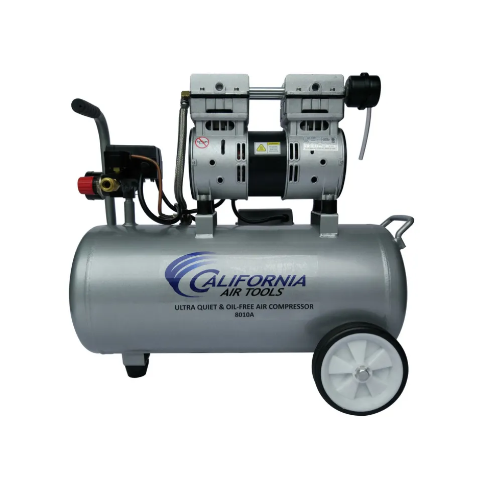 California Air Tools 1 HP 8 Gallon Ultra Quiet and Oil-Free Aluminum Tank Wheelbarrow Air Compressor