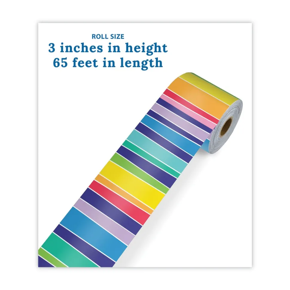 Carson-Dellosa 2.25 in. x 65 ft. Rolled Straight Borders - Multicolor