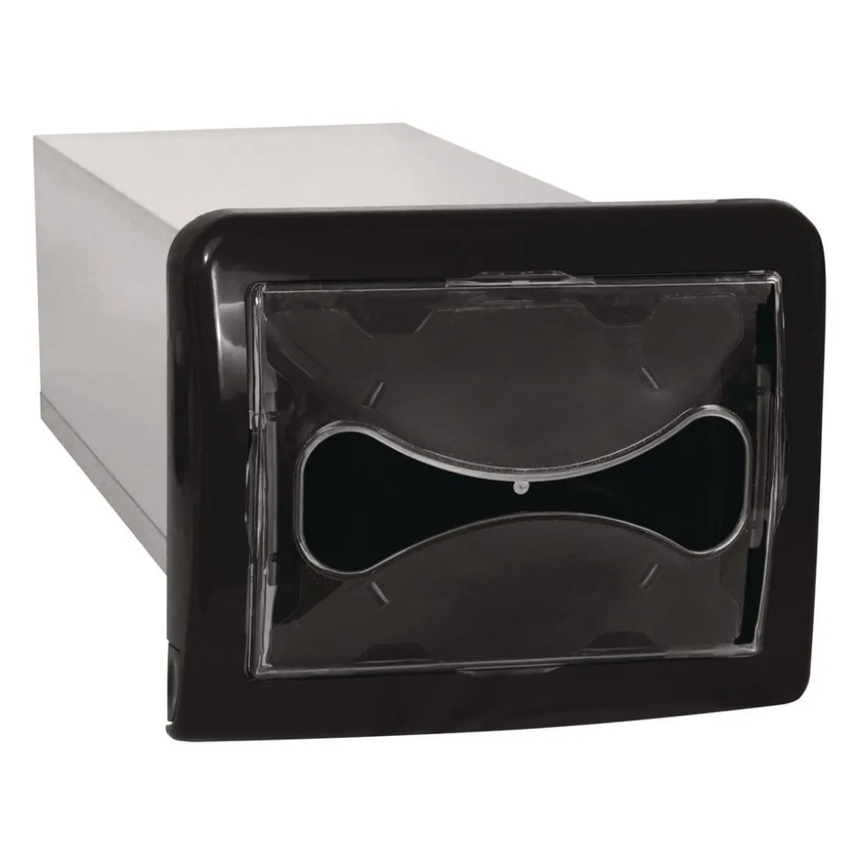 Cascades PRO DN200 6.25 in. x 18 in. x 6.5 in. Tandem In-Counter Interfold Napkins Dispenser - Black