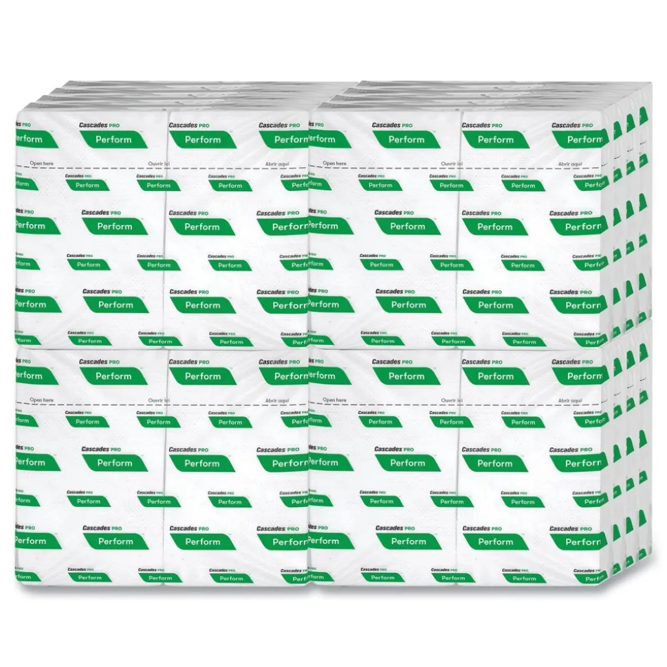 Cascades PRO 6.5 in. x 4.25 in. 1-Ply Perform Interfold Napkins - White (6016/Carton)