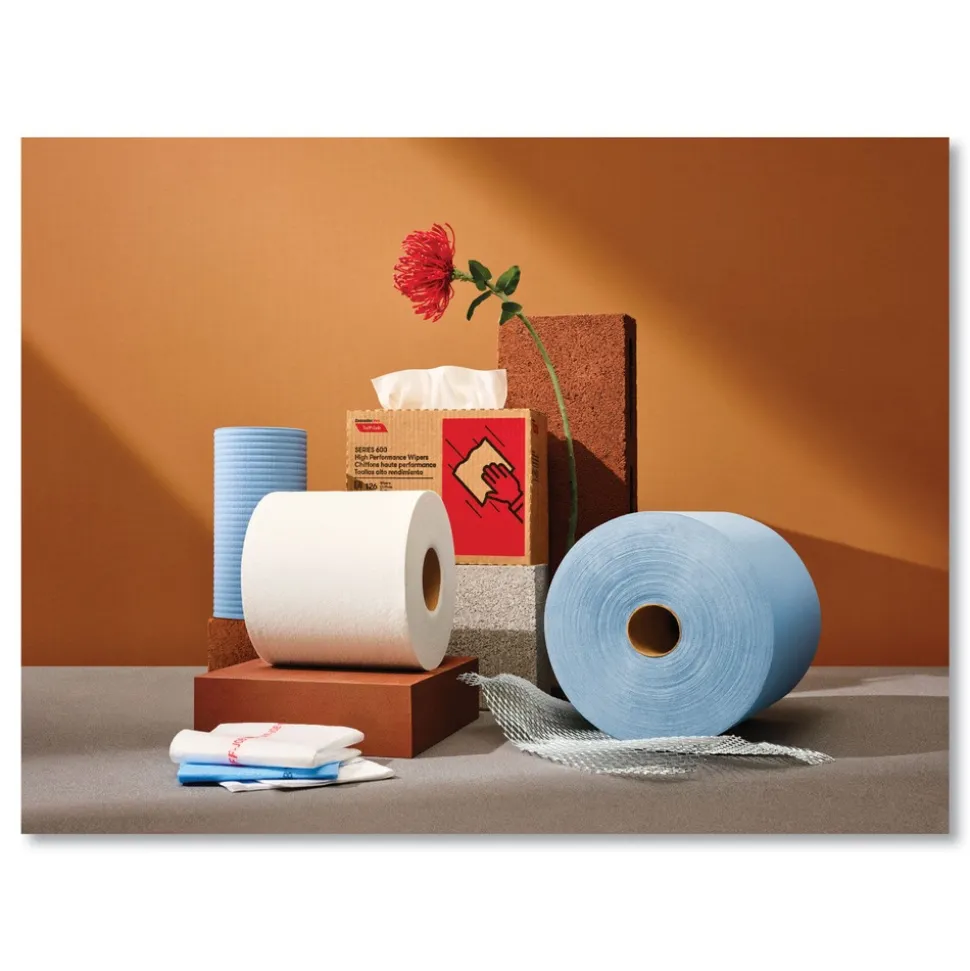 Cascades PRO 9.25 in. x 12.5 in. Tuff-Job Double Recrepe Wipers - White (12/Carton)