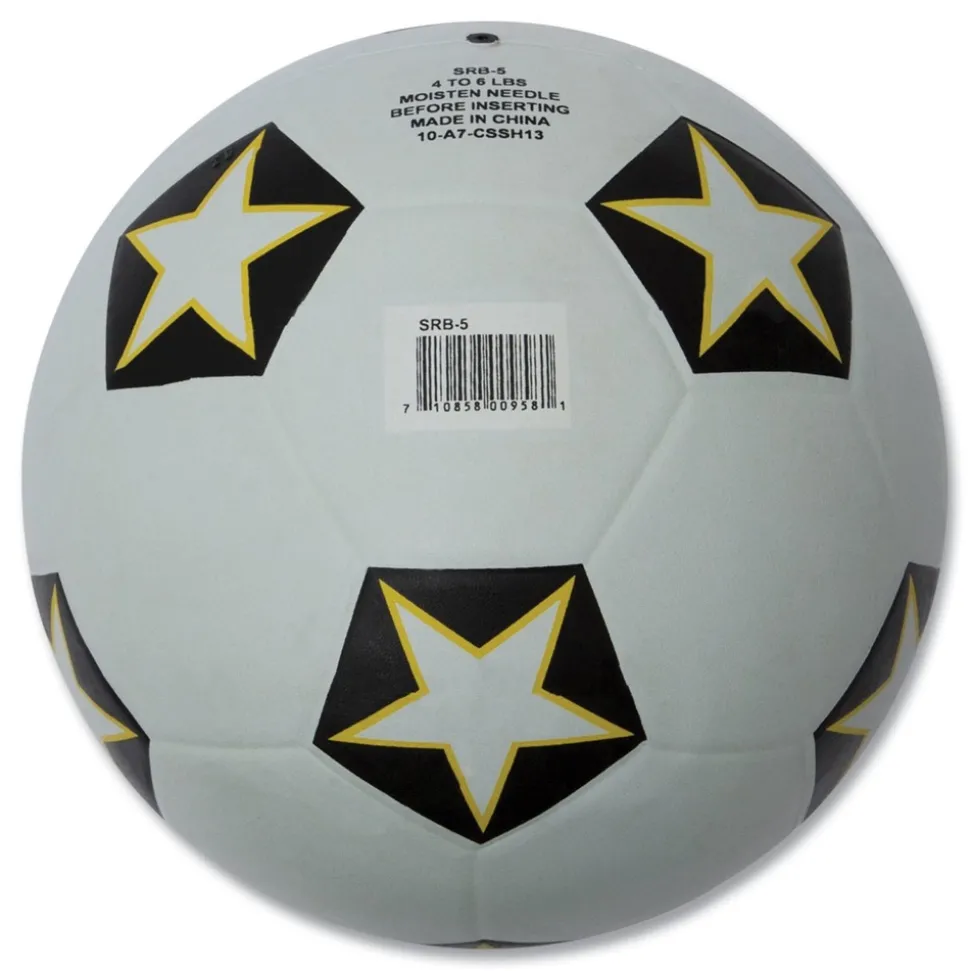 Champion Sports No. 5 Size Rubber Sports Ball For Soccer - White/Black
