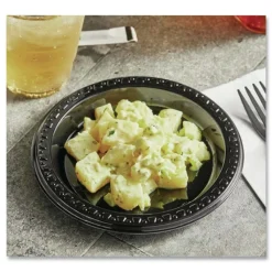Chinet 8 in. x 11 in. Heavyweight Plastic Platters - Black (250/Carton)