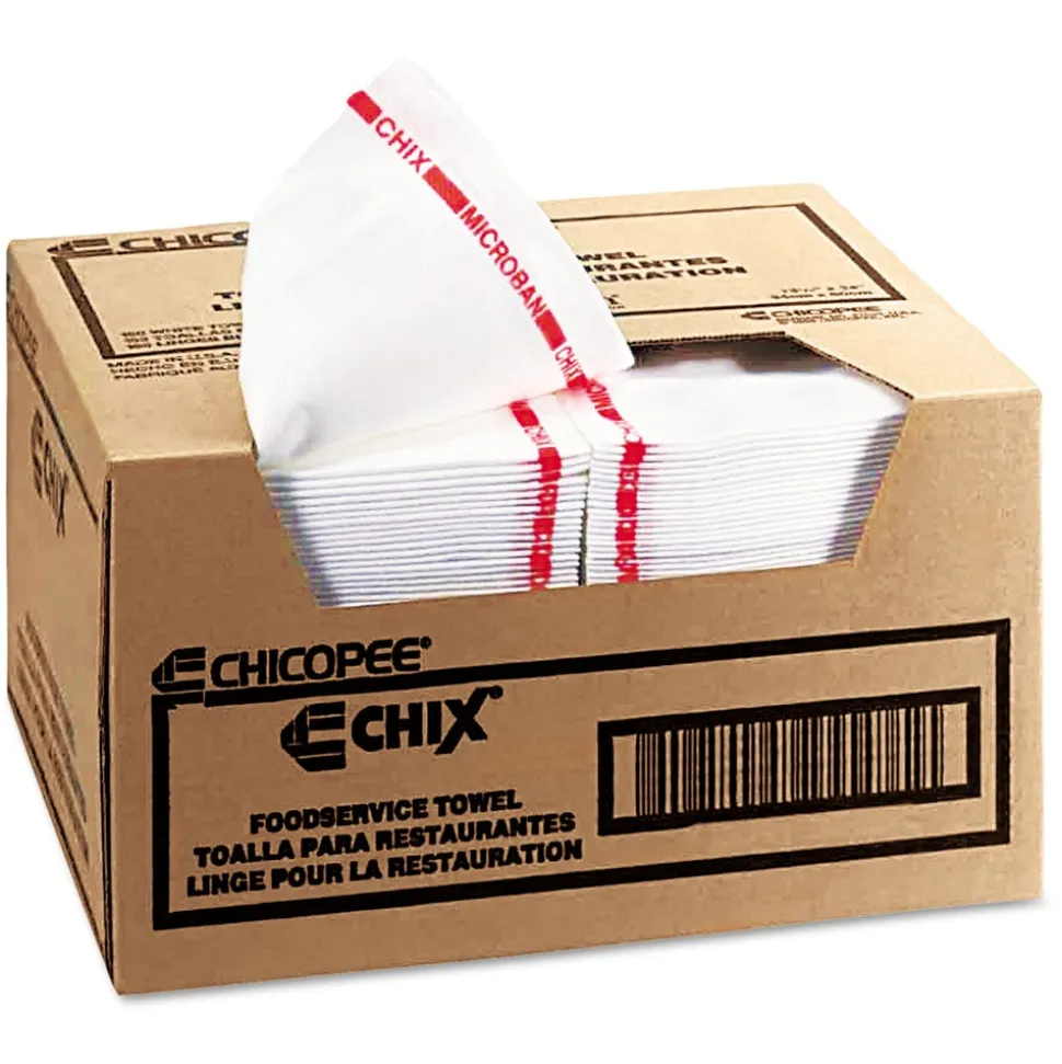Chix 13 in. x 24 in. Reusable Fabric Food Service Towels - White (150/Carton)