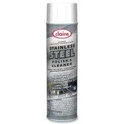 Claire CL841 15 oz. Aerosol Spray Stainless Steel Polish and Cleaner - Lemon Scent (12/Carton)