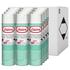 Claire 10 oz. Aerosol Spray Aerosol Air Freshener and Deodorizer - Fresh Linen (1/Carton)