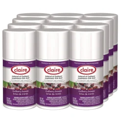 Claire 1000003935 7 oz. Aerosol Spray Metered Air Freshener - Mulberry Scent (12/Carton)