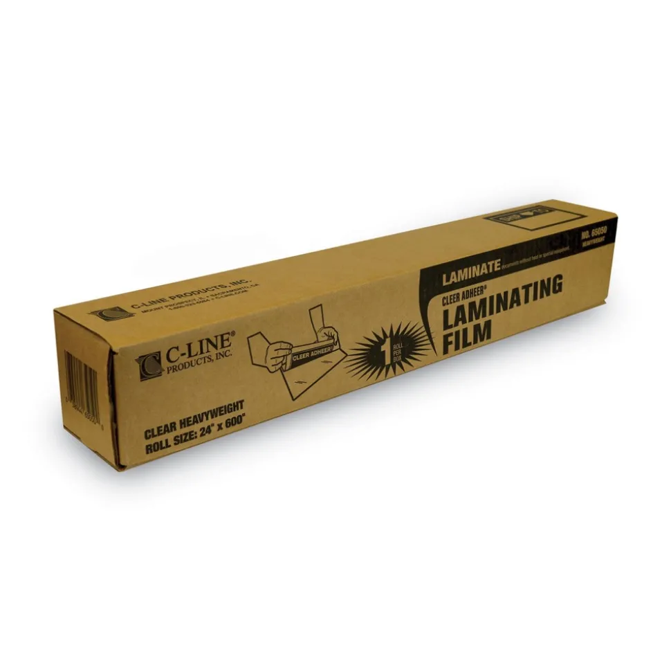 C-Line 2 mil 24 in. x 50 ft. Cleer Adheer Self-Adhesive Laminating Film - Gloss Clear (1-Roll)