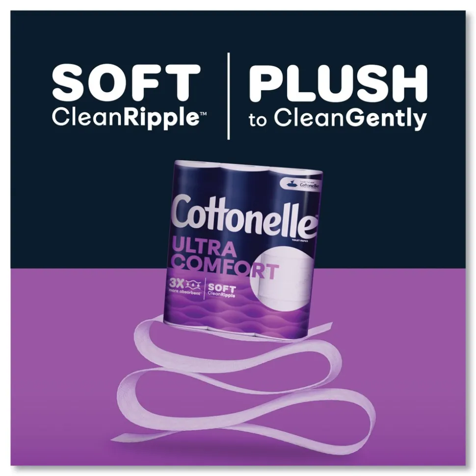 Cottonelle Ultra ComfortCare Toilet Paper, Soft Tissue, Mega Rolls, Septic Safe, 2-Ply, White, 284/Roll, 6 Rolls/Pack, 36 Rolls/Carton