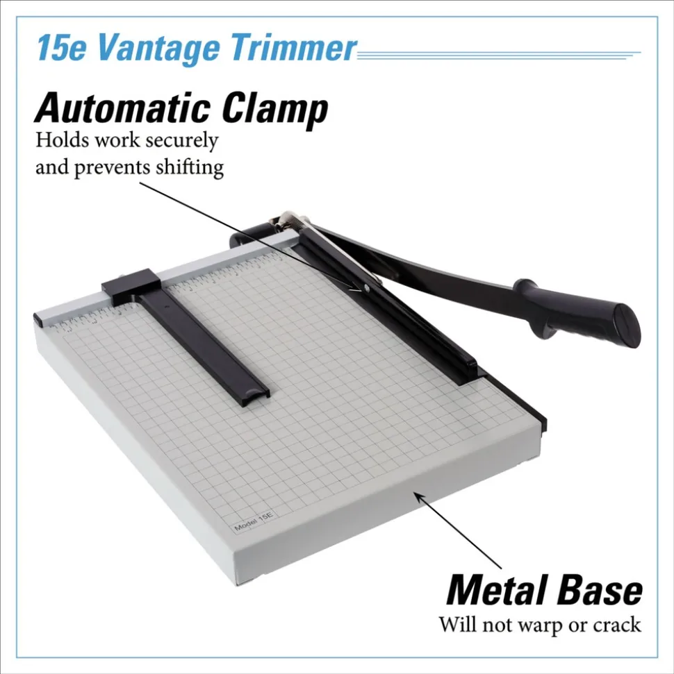 Dahle Vantage 12.25 x 15.75 Guillotine 15-Sheet Paper Trimmer/Cutter