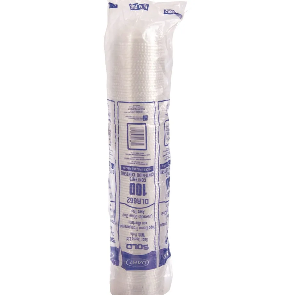 Dart DLR662 16 oz. Plastic Dome-Top Cold Cup Lids - Clear (1000/Carton)