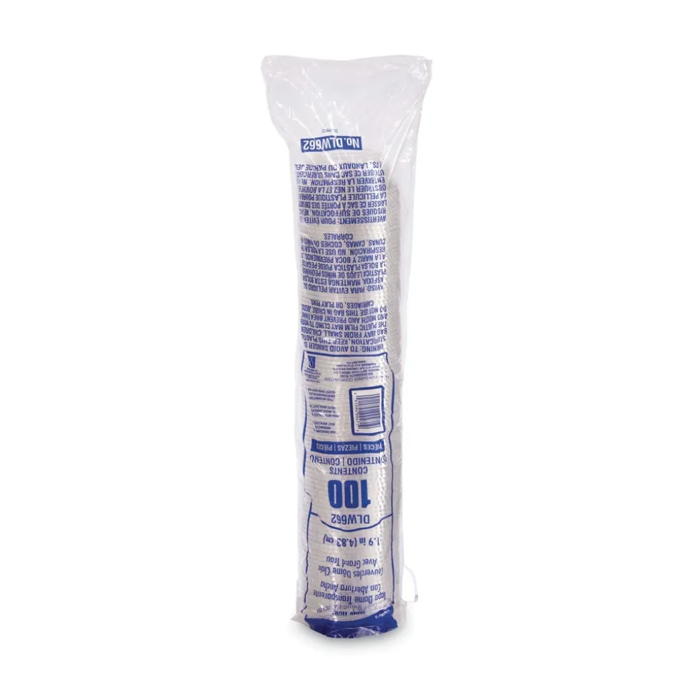 Dart DLW662 1.9 in. Diameter Hole Open-Top Dome Lid Fits 9 oz. To 22 oz. Plastic Cups - Clear (1000/Carton)