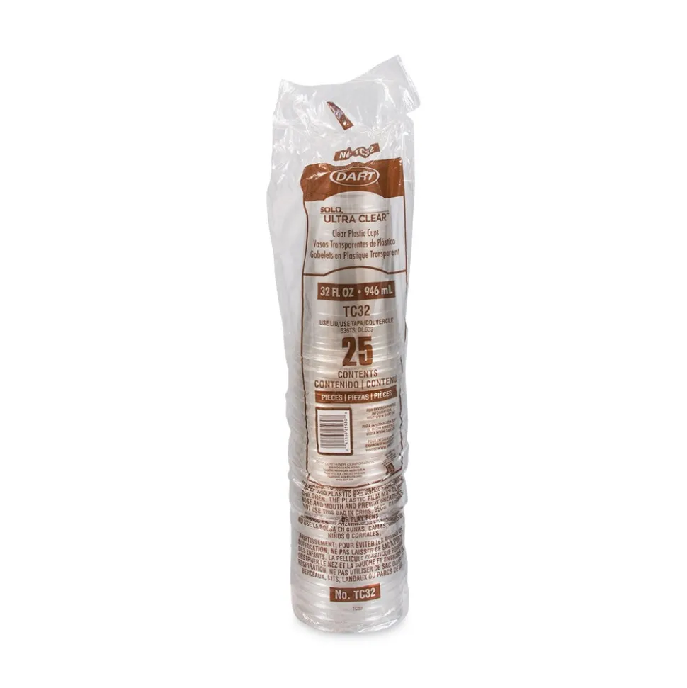 Dart TC32 32 oz. Ultra Clear PETE Cold Cups - Clear (300/Carton)