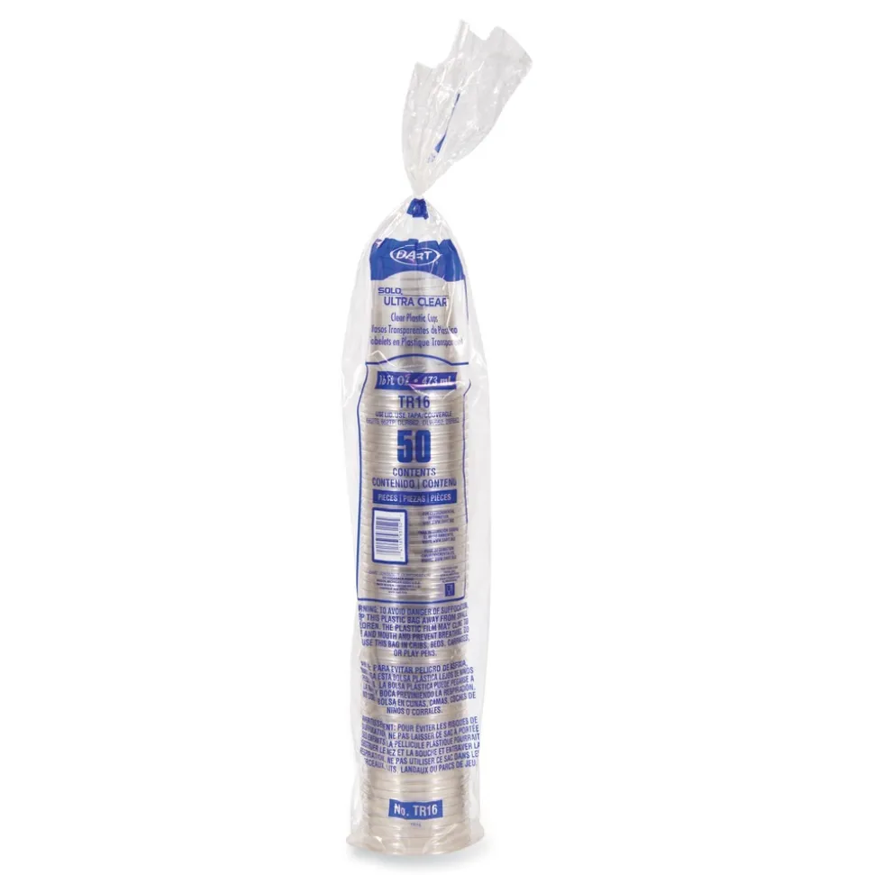 Dart TR16 16 oz. Ultra Clear Plastic Cups - Clear (1000/Carton)