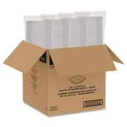 Dart 5 in. x 5 in. x 1.49 in. 32 oz. Plastic Bowls - Square Clear (252/Carton)