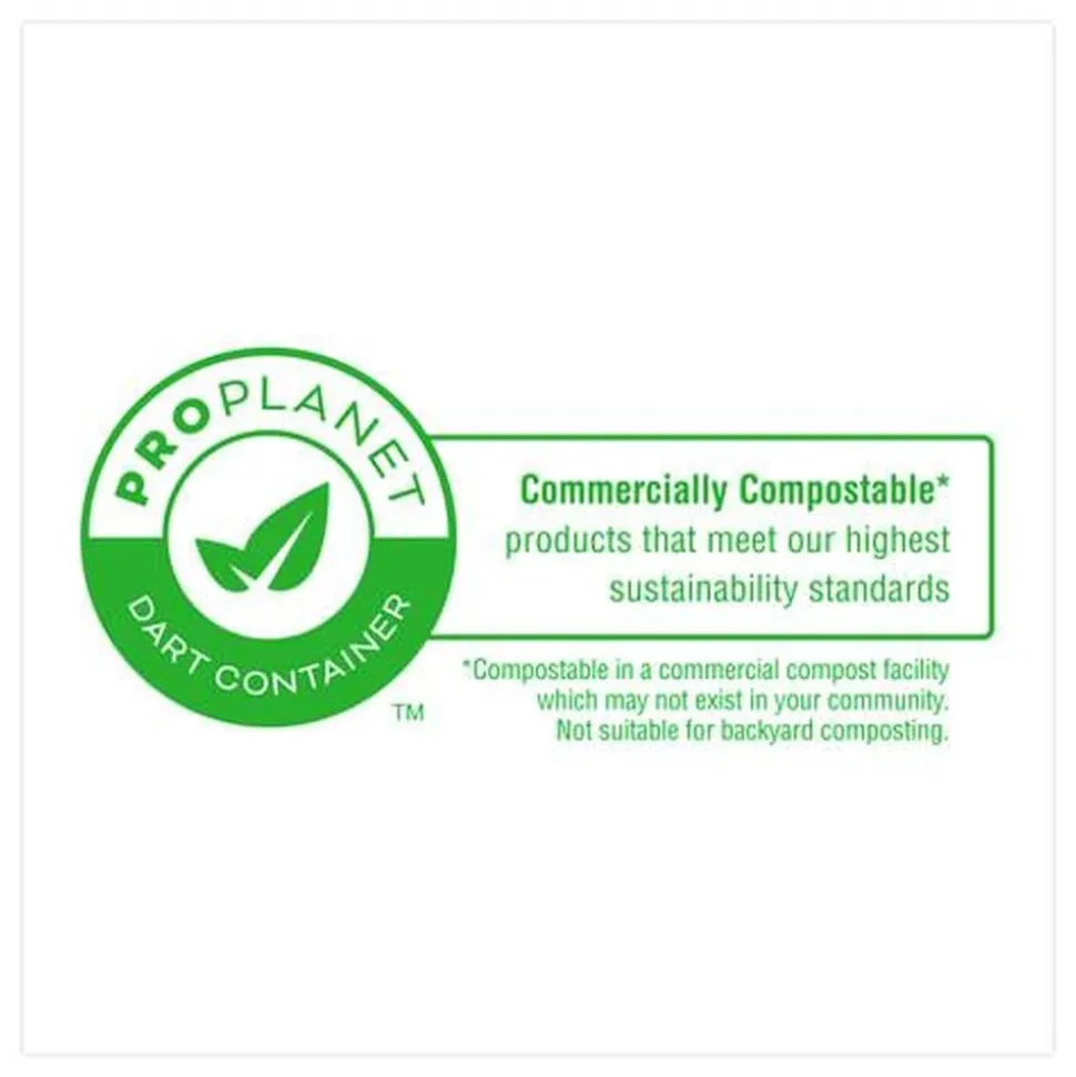 Dart 8.65 in. x 7.94 in. x 2.98 in. ProPlanet Seal Compostable Molded Fiber Hinged Trays - Natural (200/Carton)