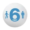 Deflecto 20 in. Diameter 6 ft. Apart Personal Spacing Discs - Clear/Medium Blue (6/Pack)