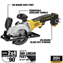 Dewalt 20V MAX ATOMIC Brushless Lithium-Ion 4-1/2 in. Cordless Circular Saw (Tool Only)