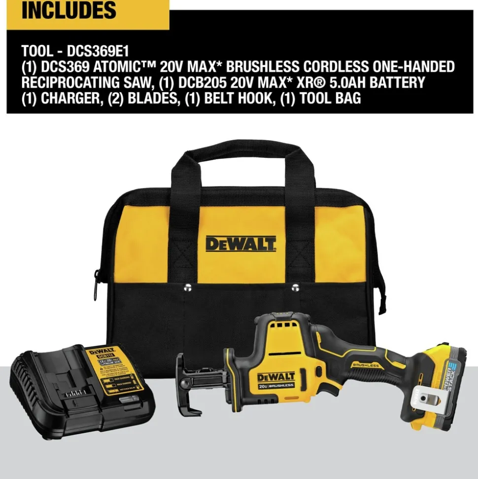 Dewalt 20V MAX ATOMIC Brushless Lithium-Ion Cordless One-Handed Reciprocating Saw Kit (1.7 Ah)