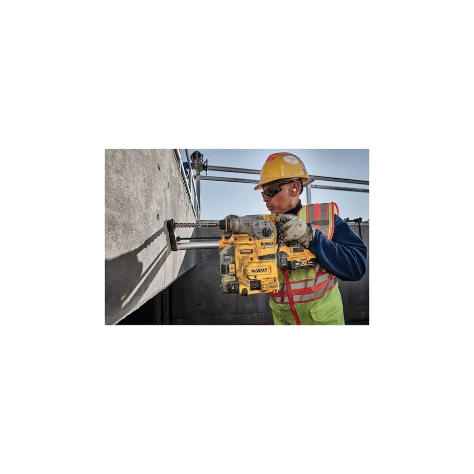 Dewalt 20V MAX XR Brushless Cordless 1-1/8 in. L-Shape SDS PLUS Rotary Hammer Kit with On Board Extractor (6 Ah)