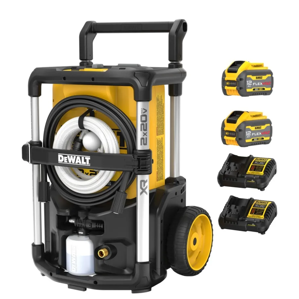 Dewalt 2X20V MAX 1600 PSI Brushless Cordless Pressure Washer Kit with FLEXVOLT (12 Ah)