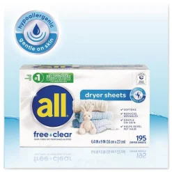 Dial Free Clear Dryer Sheets - Fragrance Free (6/Carton)