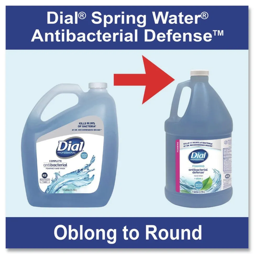 Dial Professional 17000 35458 1 Gallon Antibacterial Foaming Hand Wash Refill - Spring Water Scent (4/Carton)
