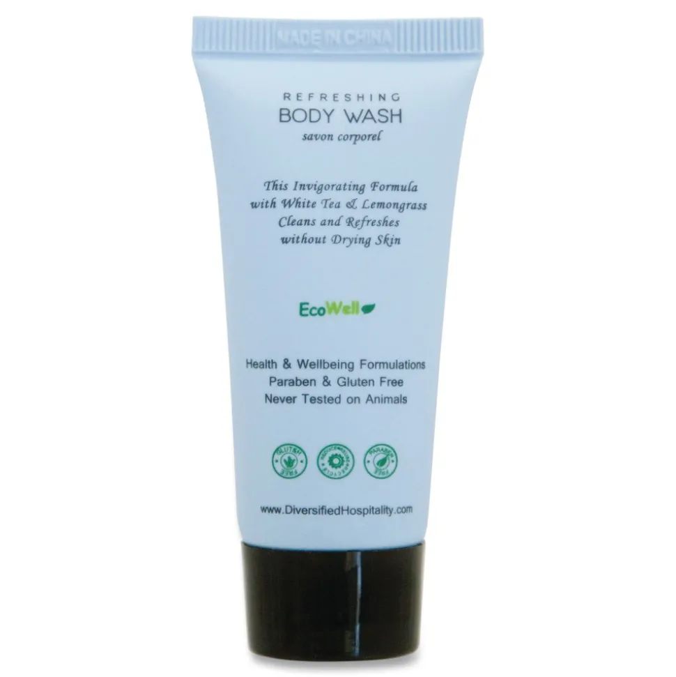 Diversified Hospitality Solutions H2O Therapy 0.85 oz Single-Use Body Wash - White Tea and Lemongrass (300/Carton)