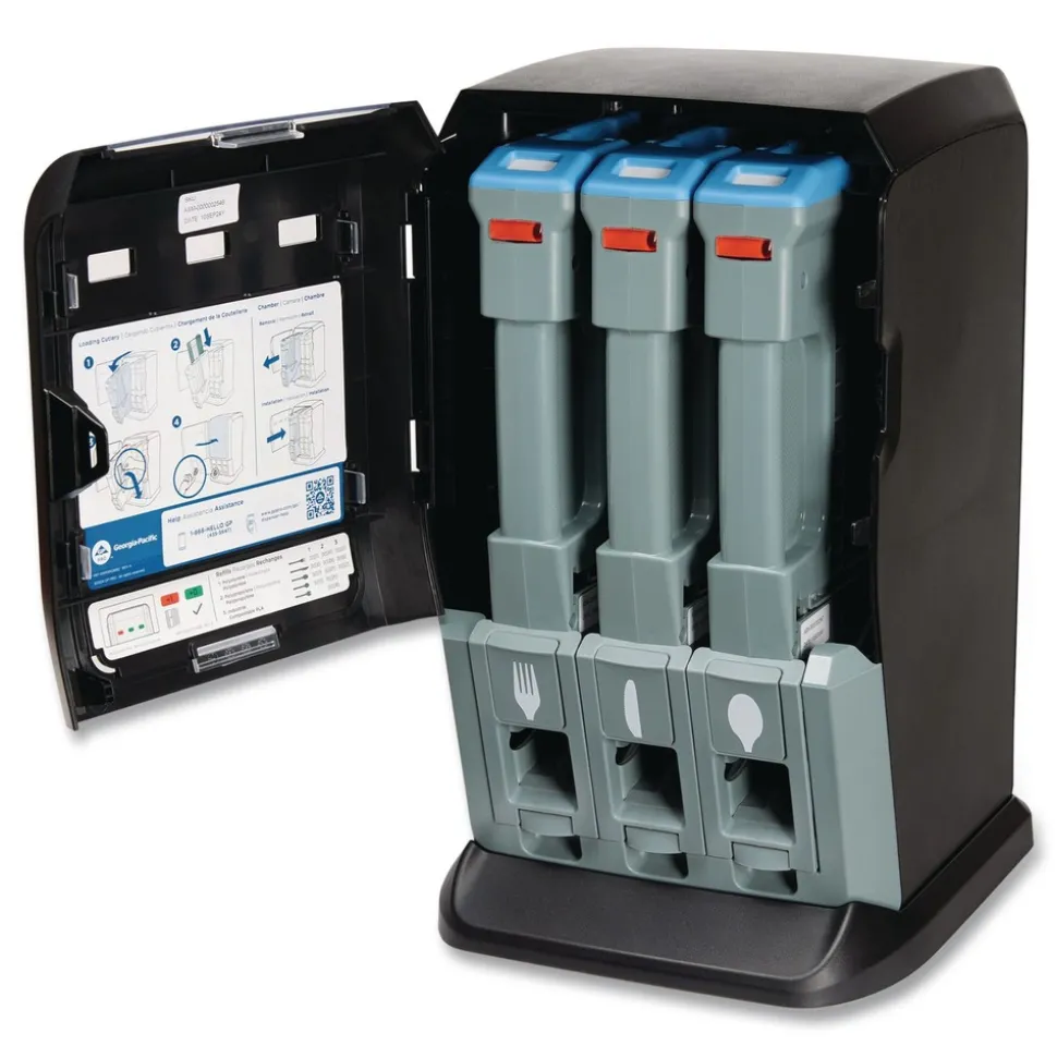 Dixie 13.15 x 31.03 x 17.5 Tri-Tower Mini Dispenser - Black/Gray