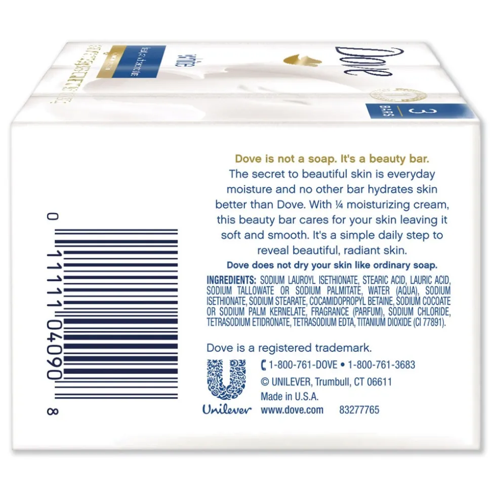 Dove 3.17 oz. Beauty Bar - Light Scent, White (3/Pack)
