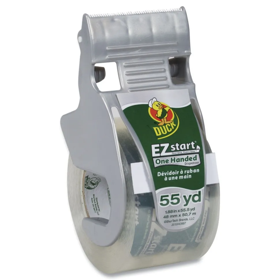 Duck EZ Start 1.88 in. x 55.5 yards 1.5 in. Core Premium Packaging Tape with Dispenser - Clear (1-Roll)