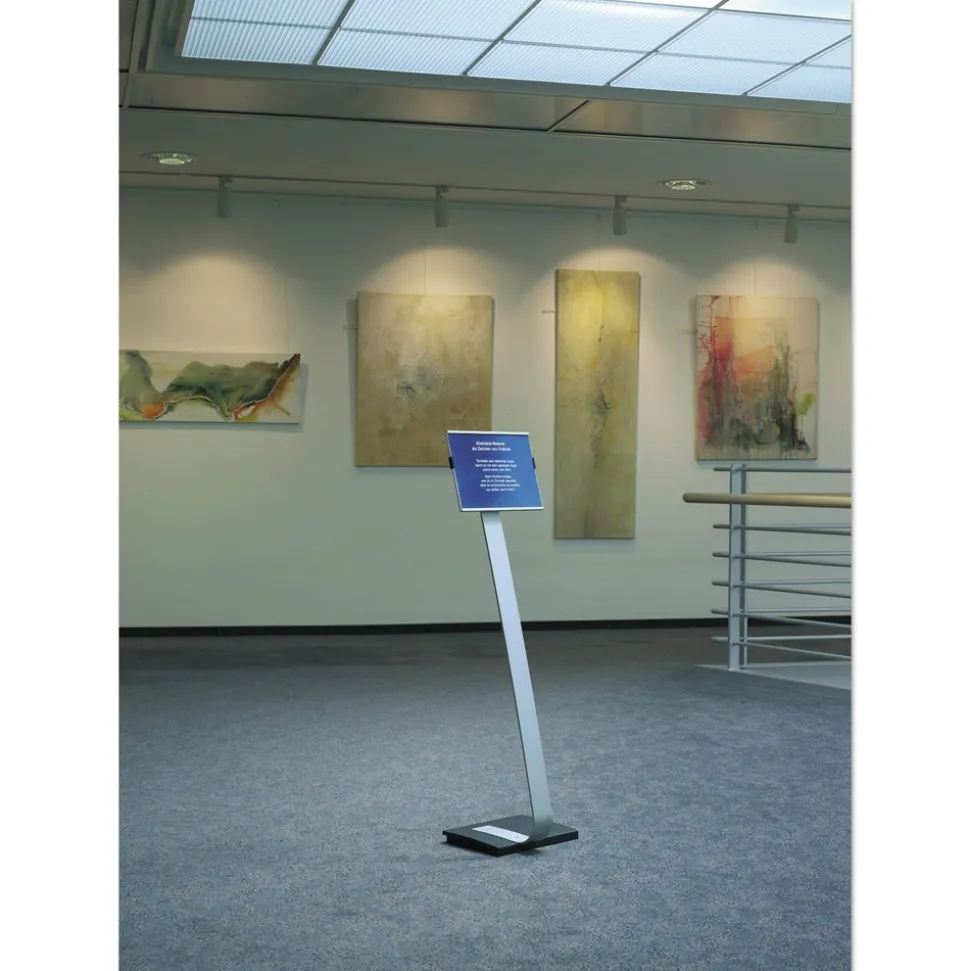 Durable 15 x 46.5 Info Sign Duo Letter-Size Floor Stand - Clear