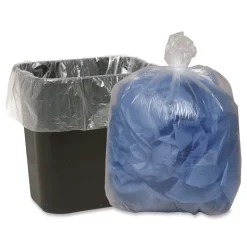 Earthsense Commercial 33 in. x 39 in. 33-Gallon 1.25 mil. Linear Low Density Clear Recycled Can Liners - Clear (100/Carton)