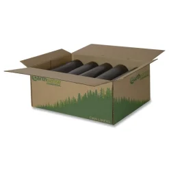 Earthsense Commercial 40 in. x 46 in. 45-Gallon 2 mil. Linear Low Density Recycled Can Liners - Black (100/Carton)