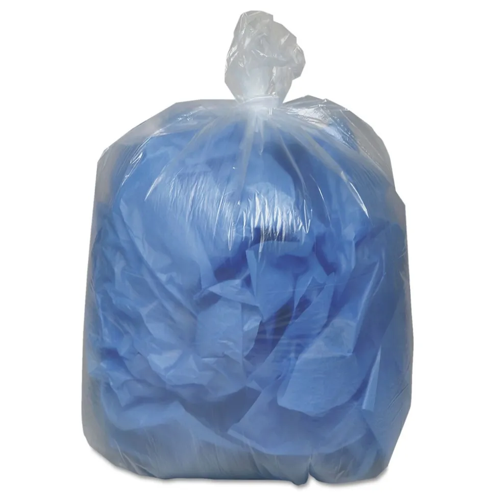Earthsense Commercial 1507733 40 in. x 46 in. 45-Gallon 1.5 mil. Linear Low Density Clear Recycled Can Liners - Clear (100/Carton)