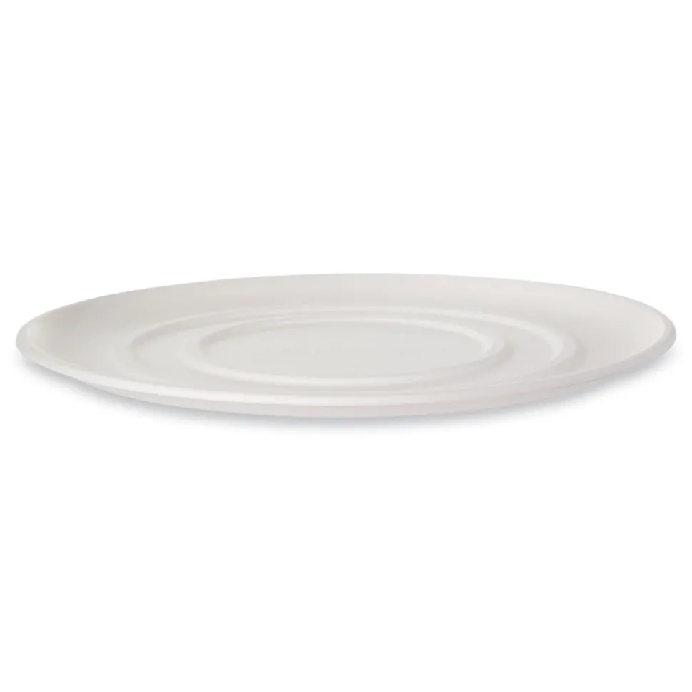 Eco-Products EP-SCPTR16 WorldView 16 in. x 16 in. x 0.2 in. Sugarcane Molded Fiber Pizza Trays - White (50/Carton)