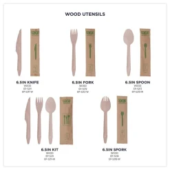 Eco-Products General Purpose Fork Wood Cutlery - Natural (500/Carton)