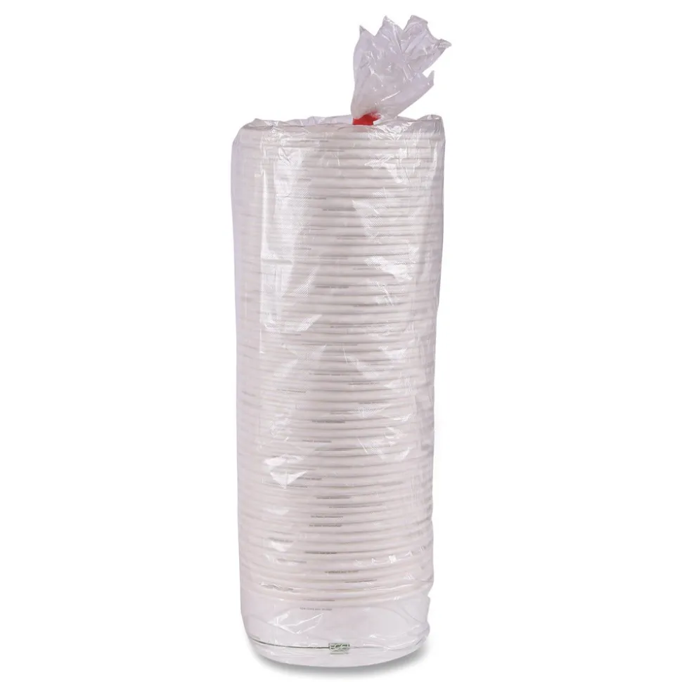 Eco-Products GreenStripe 7.28 in. Diameter x 2.48 in. 32 oz. Paper Food Containers - White (300/Carton)