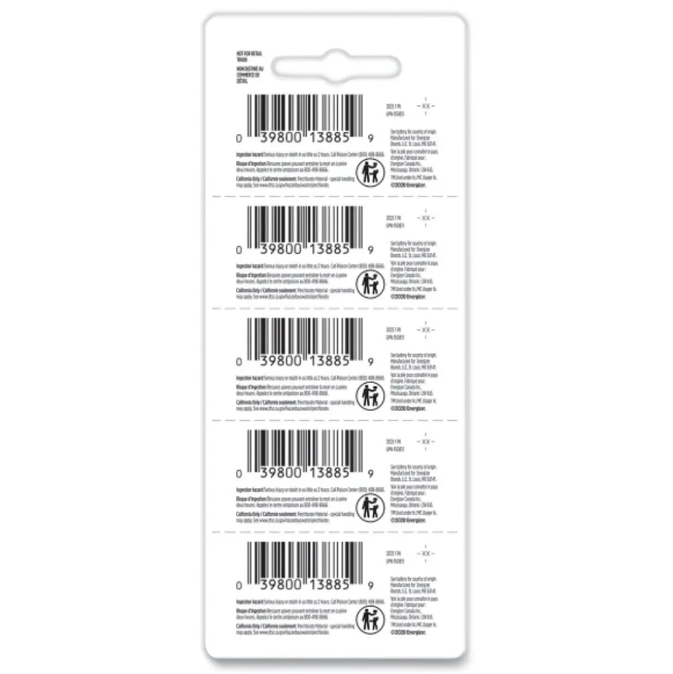 Energizer 3V Industrial Lithium CR2025 Coin Battery with Tear-Strip Packaging (100/Box)