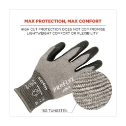 Ergodyne 10302 ProFlex 7072 ANSI A7 Nitrile-Coated CR Gloves, Gray, Small, 12 Pairs/Pack